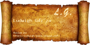 Ludwigh Géza névjegykártya